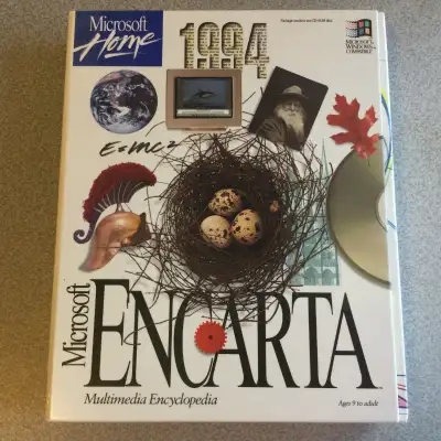 vintage CD rom 1994 Microsoft Encarta Encyclopedia with Box, View more