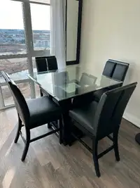 5 Piece Glass Dining Table Set