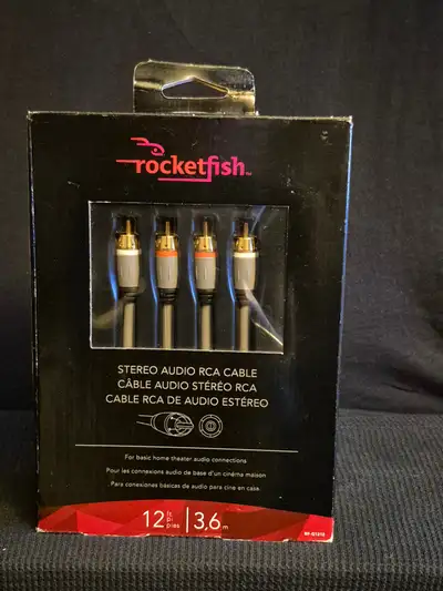 12' 24K Gold-plated Stereo RCA Cable $5, View more