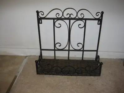 wrought iron wall shelf - never used - $10 turquoise vase - $15 turquoiuse birds - 2 for $12 green o...