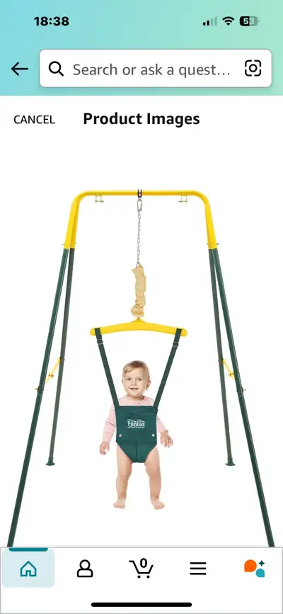 FUNLIO Baby Jumper with Stand for 6-24 Months, Infant Jumper for Indoor/Outdoor Play, Toddler Jumper...