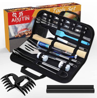 25PCS bbq Accessories, Stainless Steel Grilling Set with Spatula