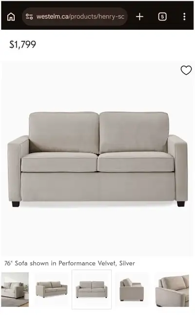West Elm Henry Sofa , View more