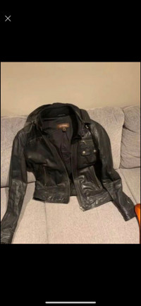 Danier Leather Motorcycle Jacket Mens with hood 