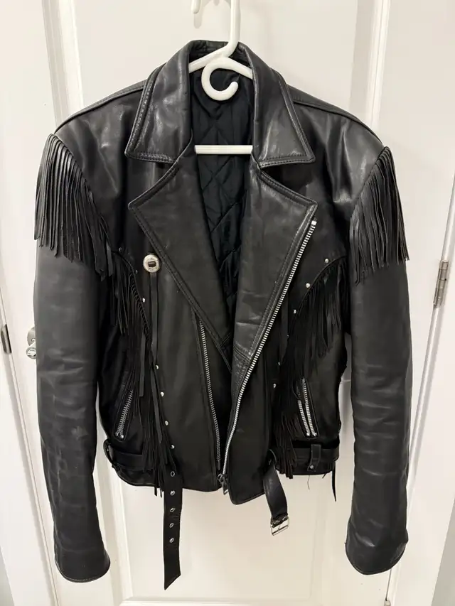 Fringed Motorcycle Jacket, Size 44 (L) in Men's in Belleville - Image 3