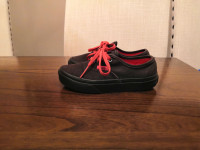 Red and black vans shoes for kids