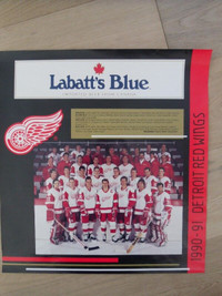 1990-91-DETROIT RED WINGS-Labatt's Blue Team Color Poster