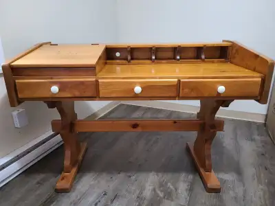 Vintage 1980 Custom Solid Pine Desk, View more