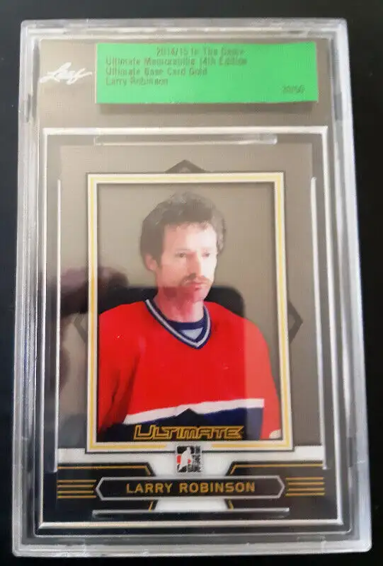 2014-15 ITG Ultimate Memorabilia 14th Gold /50 Larry Robinson in Arts & Collectibles in St. Catharines - Image 2