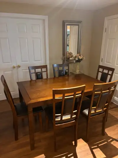 Dining Room Table and Six Chairs, View more