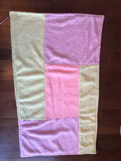 Baby / lap blanket NEW-sparkly minky pink/green/purple- handmade, View more