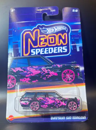 Hotwheels neon. Speeders DATSUN 510 WAGON 2/8 in series New unopened photos depict condition