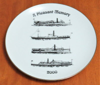 A Pleasant Memory 2000 With Four Riverboats Plate 22K Gold