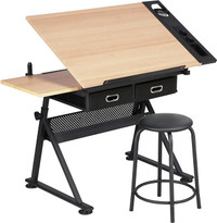 Height Adjustable Drafting Table Drawing Table Artist Desk