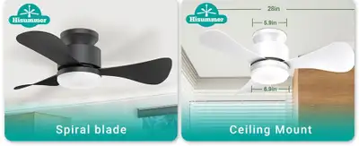 New 28-inch Ceiling Fan with LED Light, View more