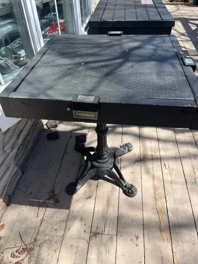 Outdoor Cast Iron Base and Concrete Top Table Approx 31 inches h in Patio & Garden Furniture in Oshawa / Durham Region - Image 6