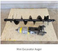 Attachments for mini excavators.Buckets, Ripper, Auger