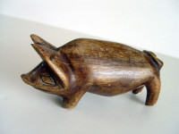 Folk Art Carved Wooden Pig/Boar/Hog (Fort Erie)