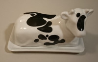 Vintage Rare Canadian Dairy Farmers Ceramic Cow Butter Dish