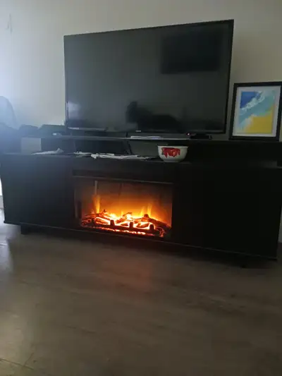 TV stand with electric fireplace+heater, View more