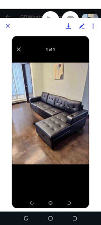 4 seacter sofa Brand New Black leather Sofa