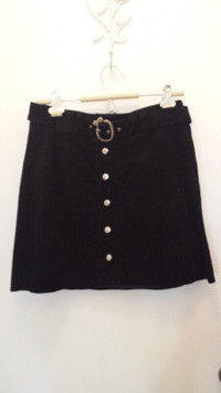 Zara Black Faux Suede Mini Skirt