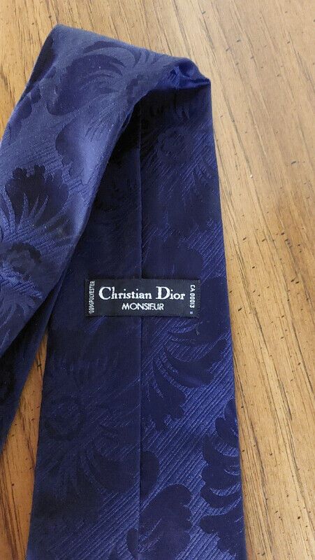 Christian Dior Vintage Tie Blue Hibiscus in Men's in Vernon