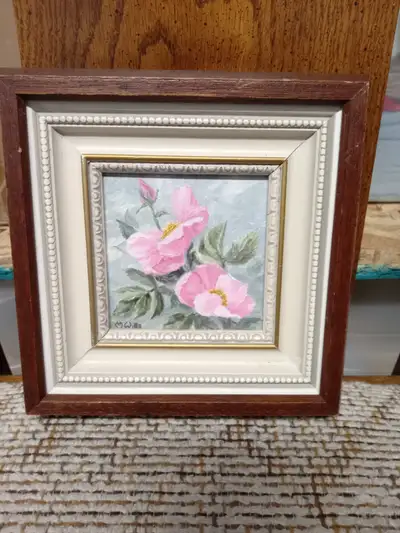 Small Picture of Edmonton Roses in Wooden Frame $30.00 PICK UP ONLY CASH ONLY Text or Call 780-695-9...