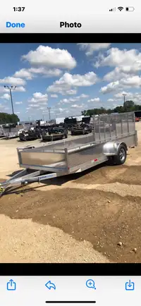 Utility aluminum trailer  for rent  60 dollars rent 7’ by 14’ 