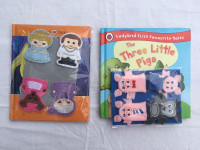 Children's storybooks with hand-crafted finger puppets