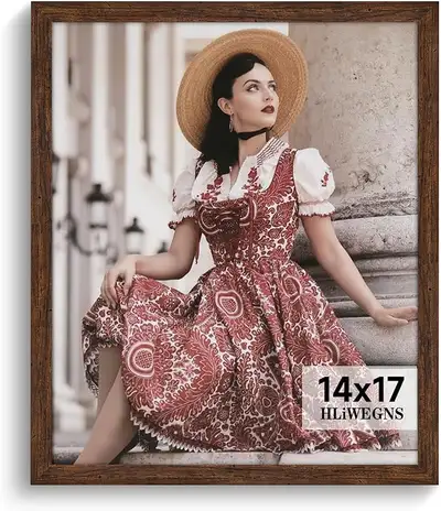 HLiWEGNS P481-C7599-14X17-Brown-1P Dark Brown 14x17 Frame, View more