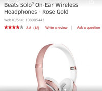 Rose gold ear wireless headphones 