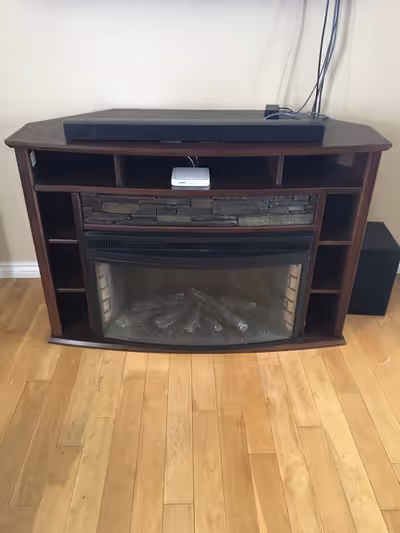 Electric Fireplace/ TV Stand in great shape, 50” long, 34” high, 22” wide