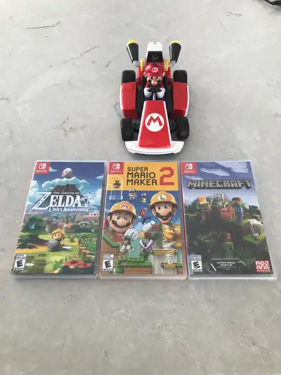 Very good Nintendo games. Used, but in very good condition. Mario Kart comes on it’s own. Prices: -...