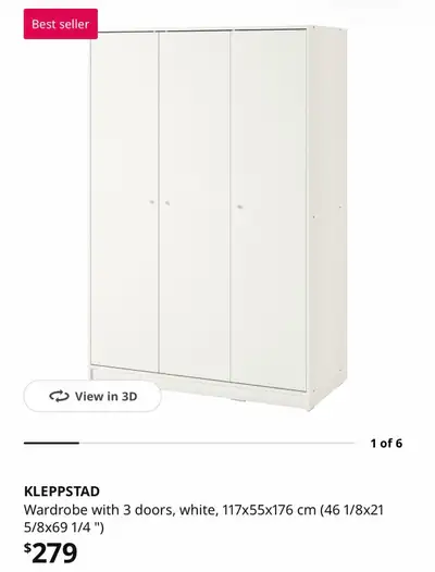 IKEA KLEPPSTAD Wardrobe, View more