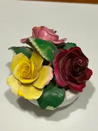 Royal Malvern Fine Bone China Rose Flower Pot Pottery Made in En