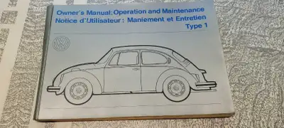 1973 VW Beetle Owners Manual. Good condition. Type 1