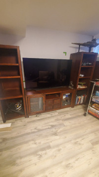 Tv console and shelves