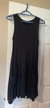 Women black comfy dress with pockets, View more