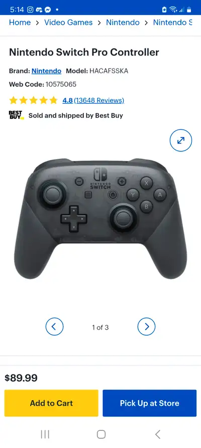 Nintendo pro controller perfect condition, View more