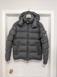Moncler Men Montgenevre Grey Wool Puffer Jacket Size 3 / L