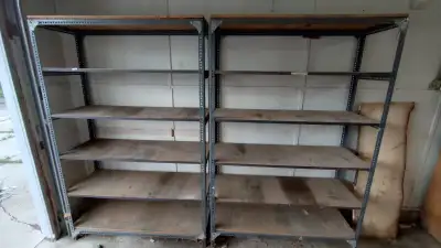 Metal and wood shelves, View more