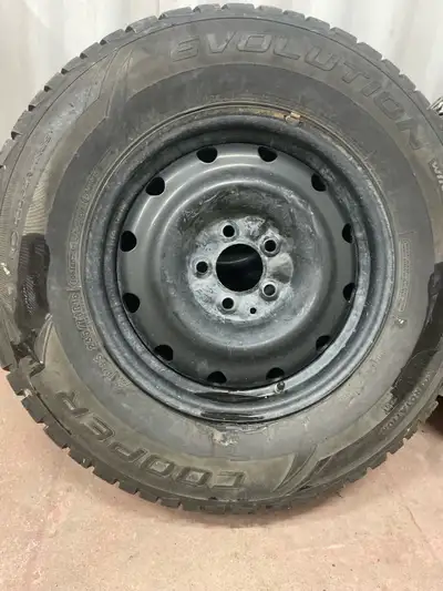 Cooper evolution 235/70/16 Tires poor - 4/32 to 5/32 tread All holding air Steel wheels 5-114.3 plus...