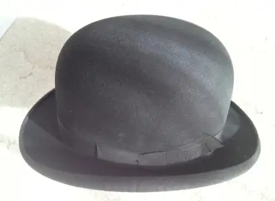 Black vintage bowler / derby hat, made in England, View more