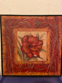 Framed Red Lily Picture