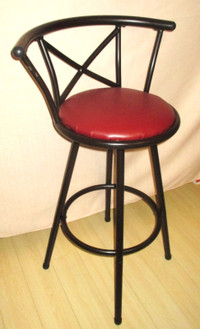 Swivel artificial leather Cushioned Bar & Counter Stool w Back