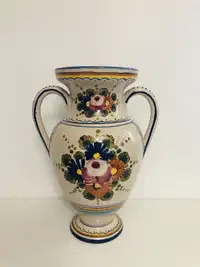 Vintage gorgeous Fima Deruta pottery double handed large vase