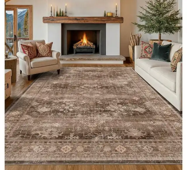 Brown 9x12 Living Room Rug - Vintage in Rugs, Carpets & Runners in Hamilton - Image 2