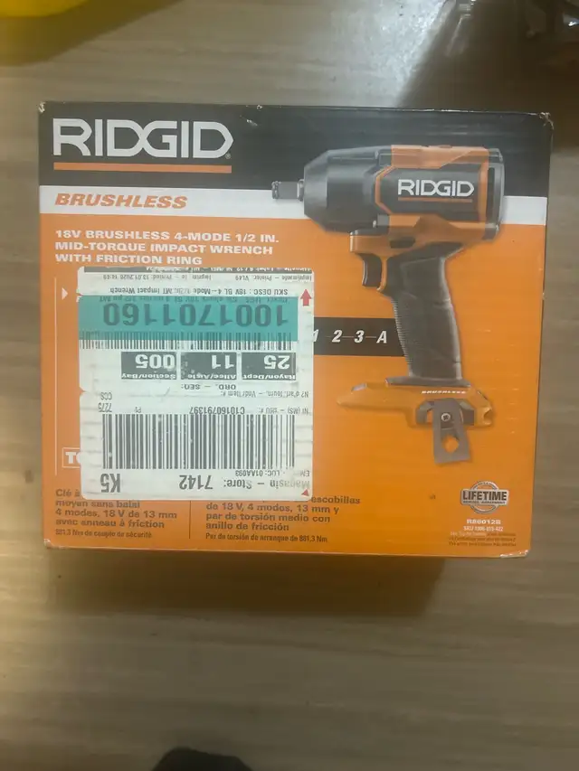 RIGID Brushless 18v 4-mode 1/2” mid-torque impact wrench in Power Tools in Guelph - Image 2