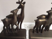 Vintage Brass Deer Pair Christmas Decor - Set Of Two
